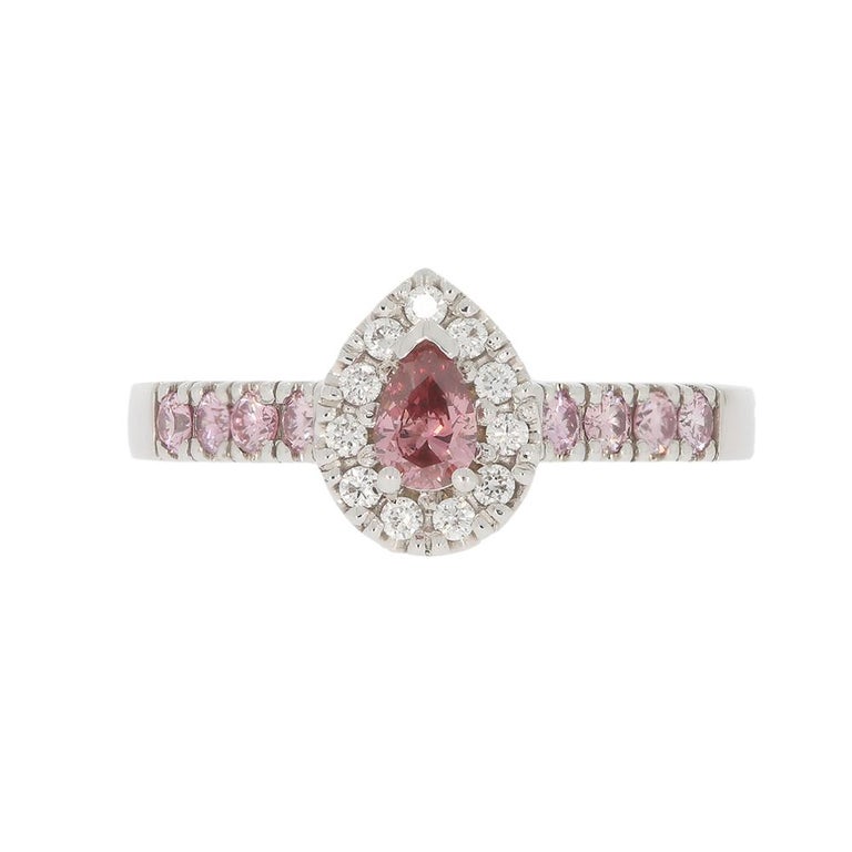 Fancy Deep Pink 0 16 Carat GIA Certified Diamond 18 Karat 