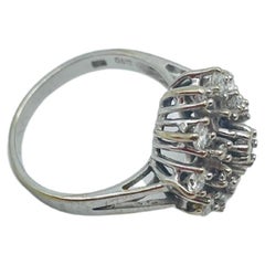 fancy diamond 0.99ct cluster ring 14k whitegold