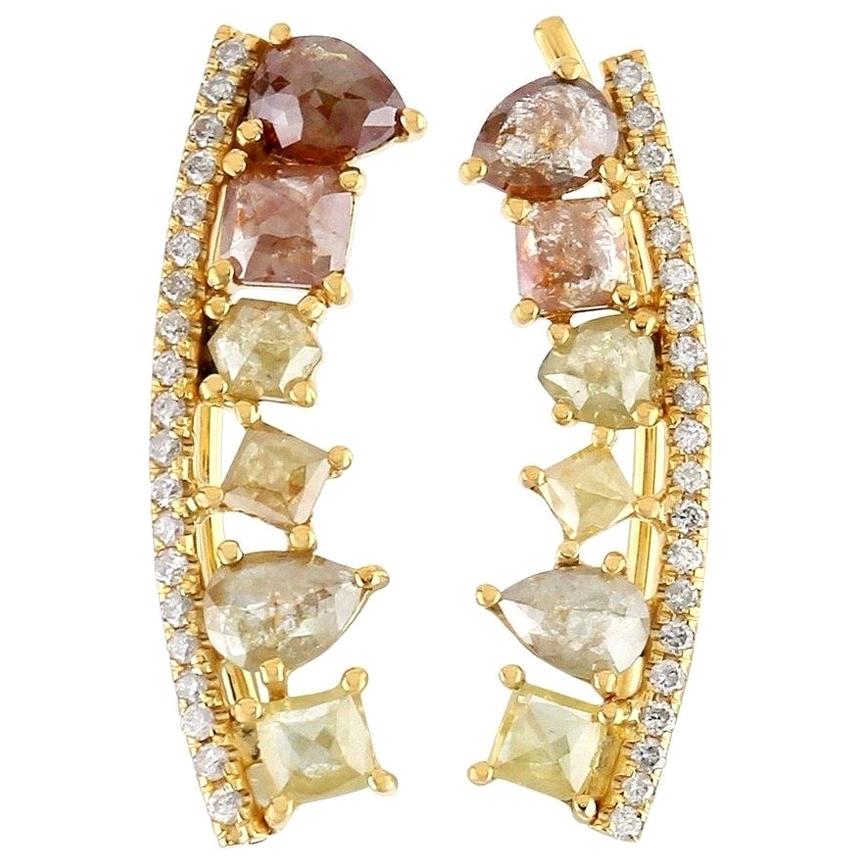 Fancy Diamond 18 Karat Gold Ear Climber