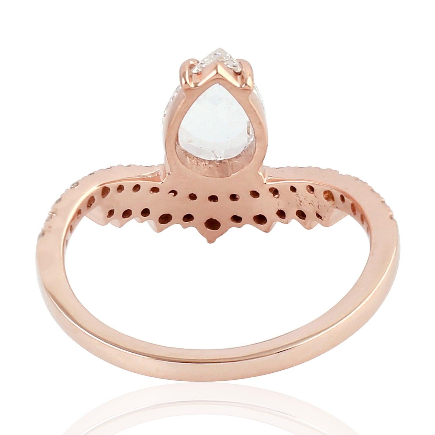 For Sale:  Fancy Diamond 18 Karat Gold Engagement Ring 3
