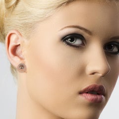 Fancy Diamond 18 Karat Gold Galaxy Stud Earrings