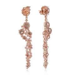 11.92 carat Fancy Diamond 18 Karat Gold Icicle Earrings