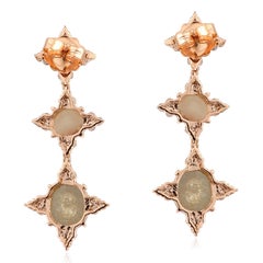 12.64 carats Fancy Diamond 18 Karat Gold Triple Drop Earrings