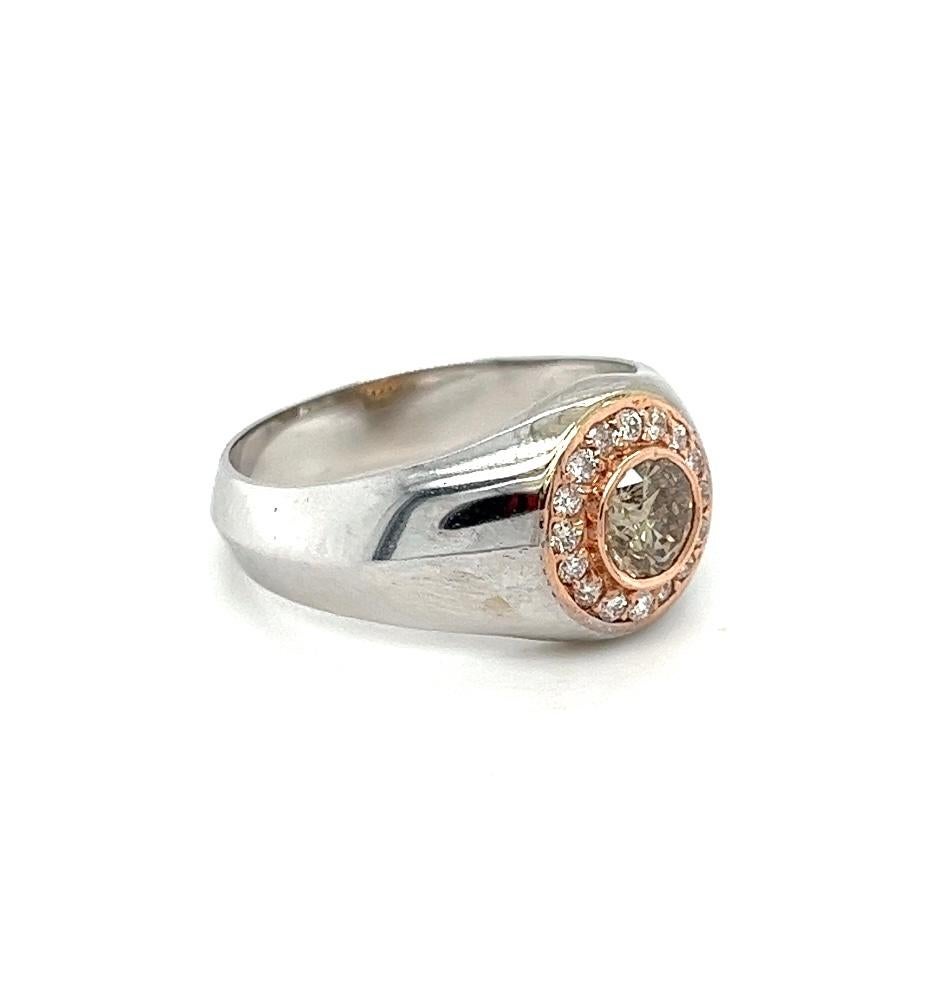 Women's or Men's Fancy Diamond Bold Ring, 14kt  For Sale