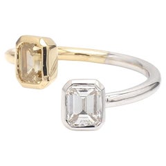 Fancy Diamond Bypass Ring with Emerald-Cut Stones