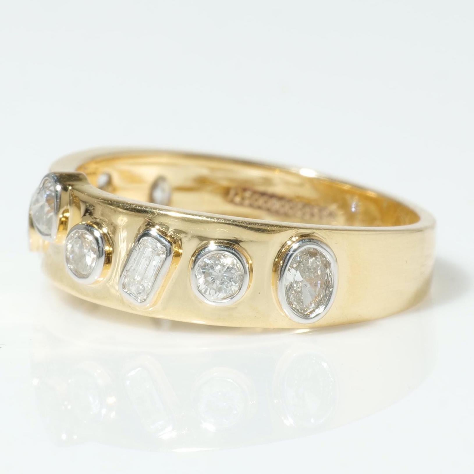 Anello Fancy Diamond Eternity Stackable Band in oro massiccio 14k (certificato) In condizioni Nuovo in vendita a New Delhi, DL