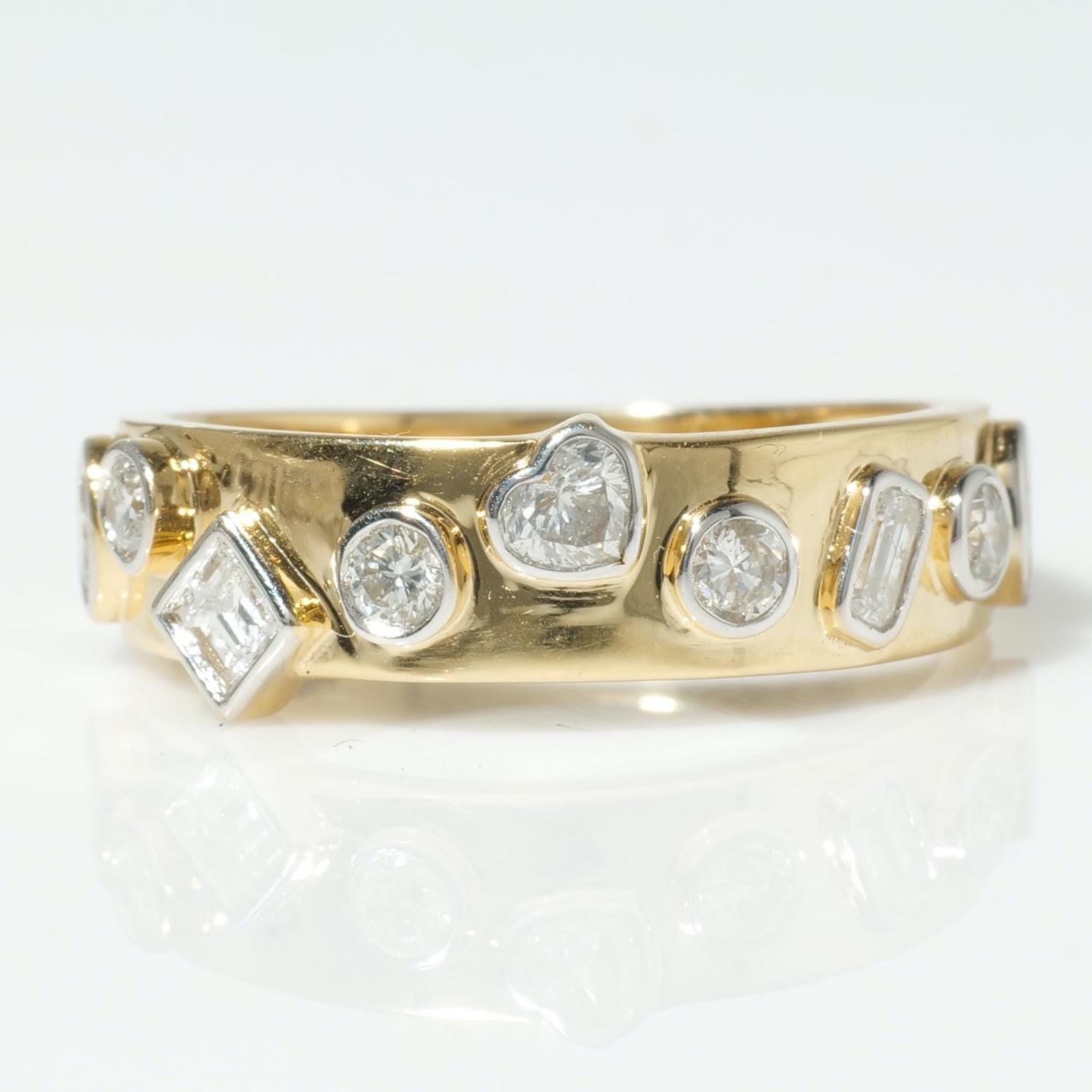 Anello Fancy Diamond Eternity Stackable Band in oro massiccio 14k (certificato) in vendita