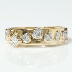 Anello Fancy Diamond Eternity Stackable Band in oro massiccio 14k (certificato)