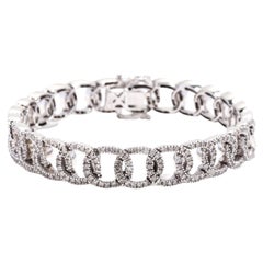 4.13ctw Fancy Diamond Link Bracelet, 14K White Gold, Length 7 Inches, Statement