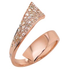 Fancy Diamond Pave Set 18K Rose Gold Ring