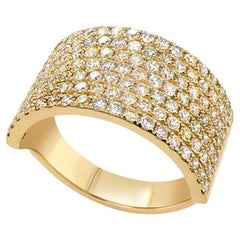 Anello Fancy Diamond Pave Set in oro giallo 18K