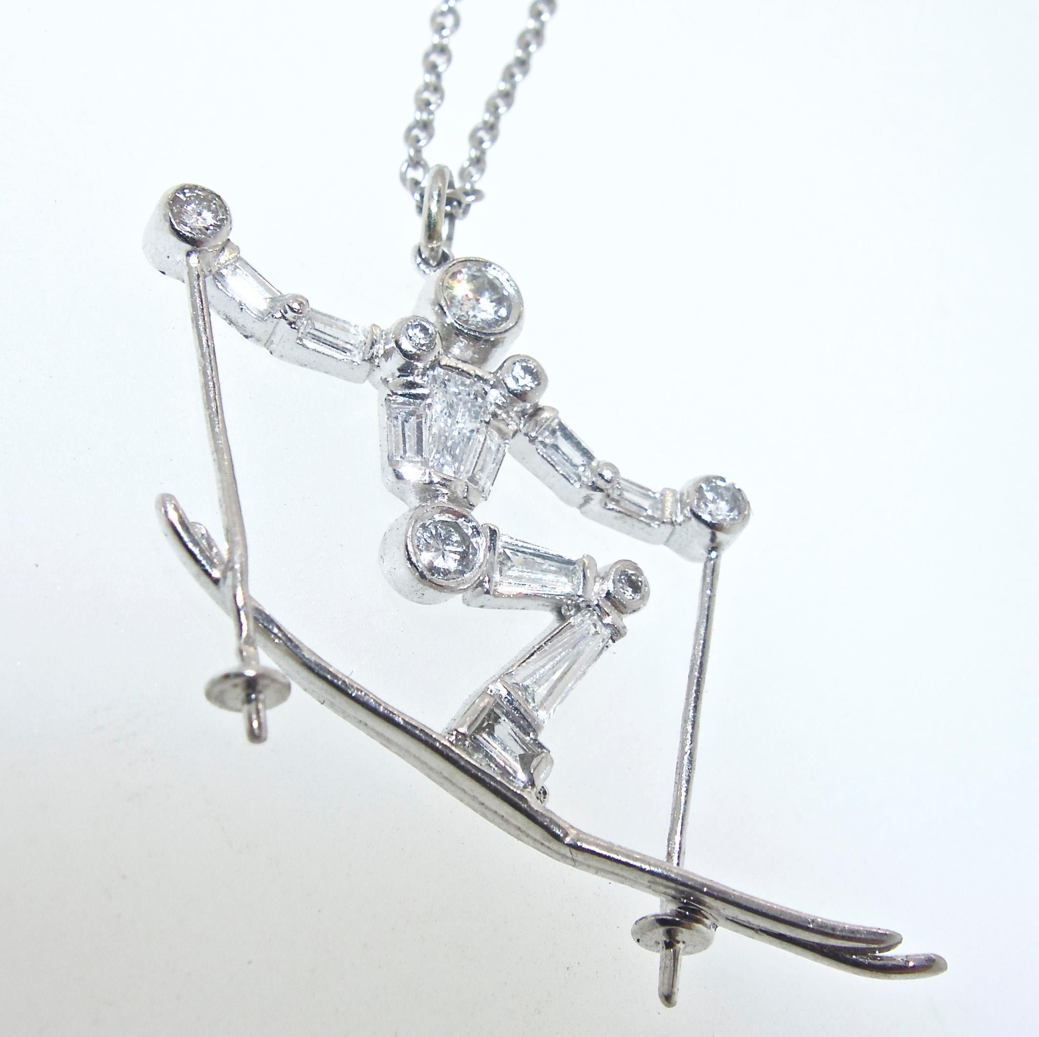 Women's Fancy Diamond Platinum Skier