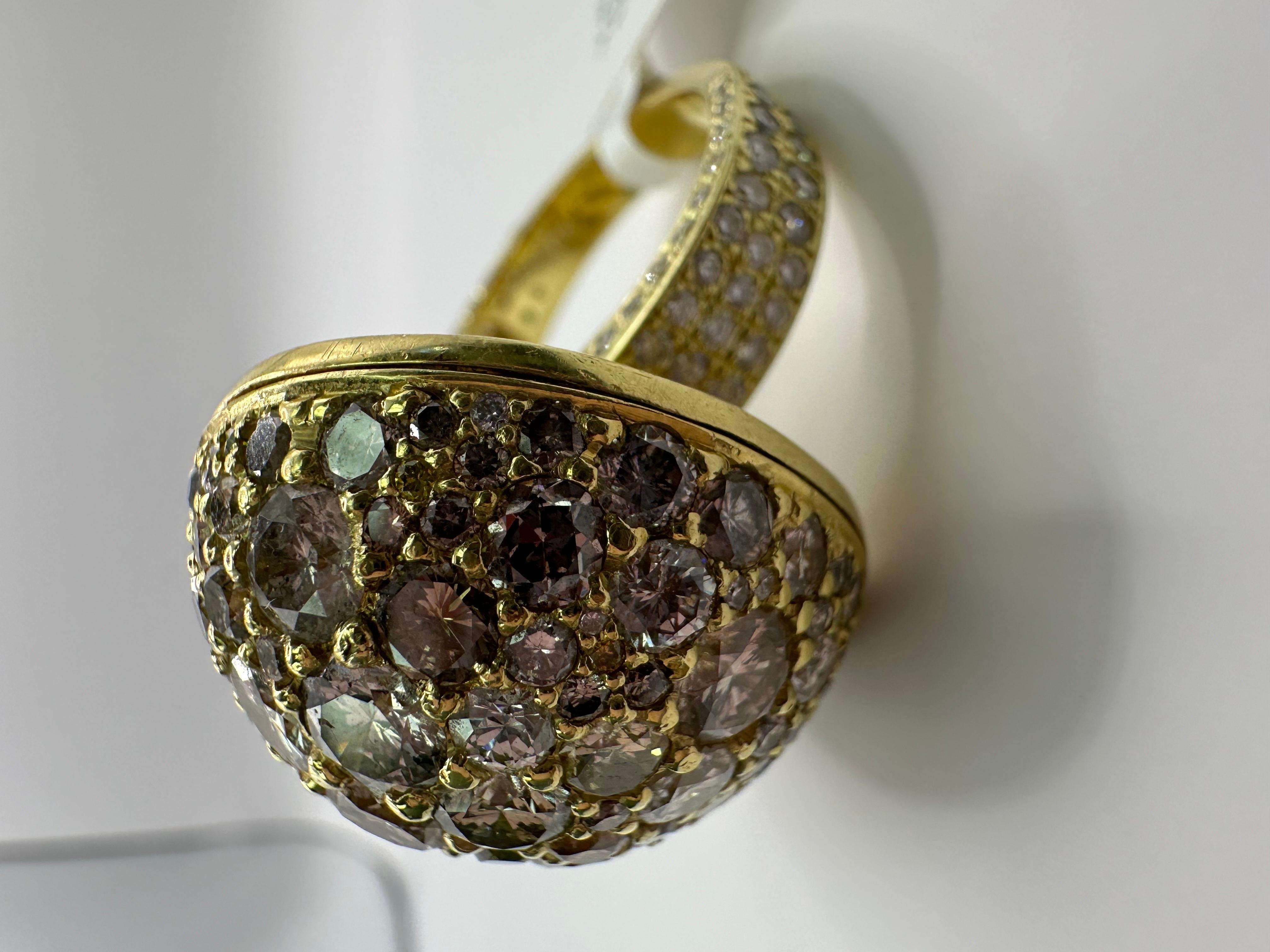 Fancy Diamond Ring Dome Ring Design 18KT Gelbgold 11,65ct  im Zustand „Neu“ im Angebot in Boca Raton, FL