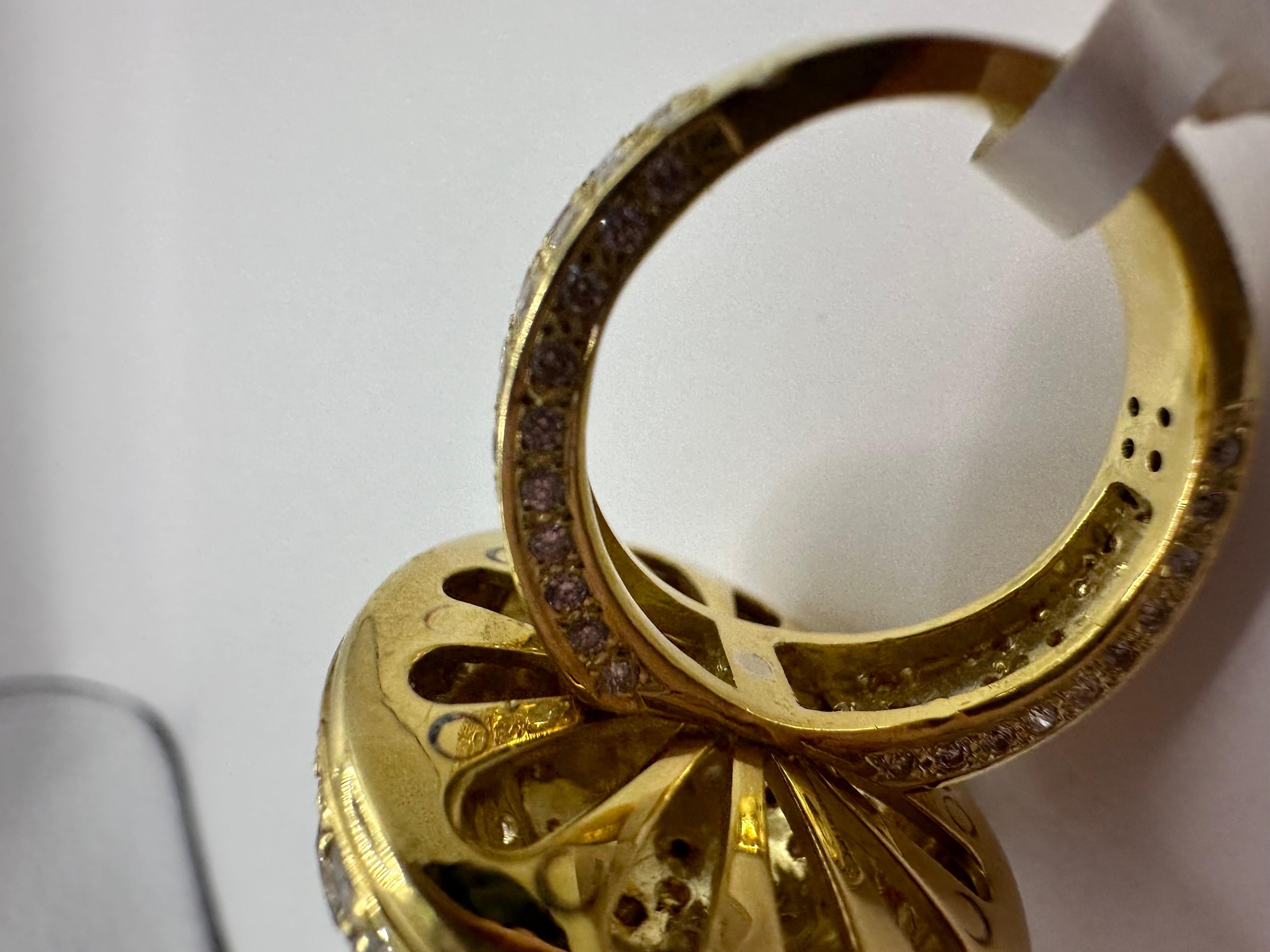Fancy Diamond Ring Dome Ring Design 18KT Gelbgold 11,65ct  für Damen oder Herren im Angebot
