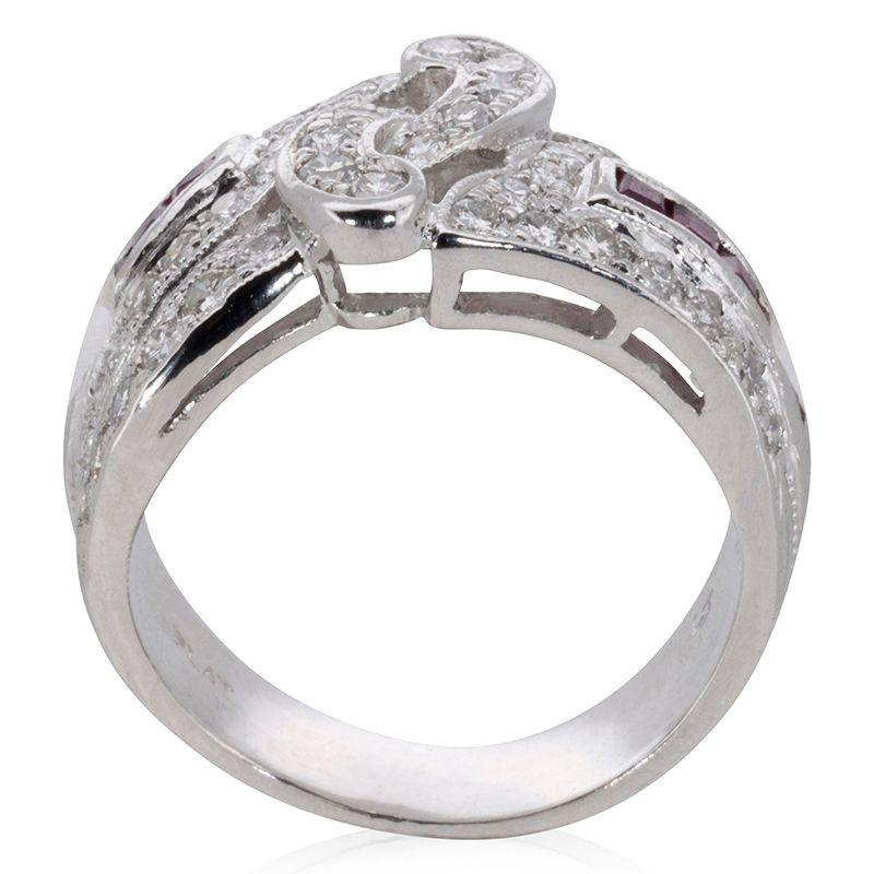 Fancy Diamond Ring in Platinum For Sale 6