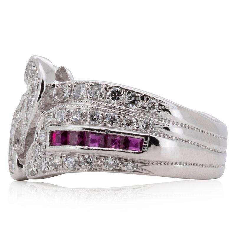 Fancy Diamond Ring in Platinum For Sale 4