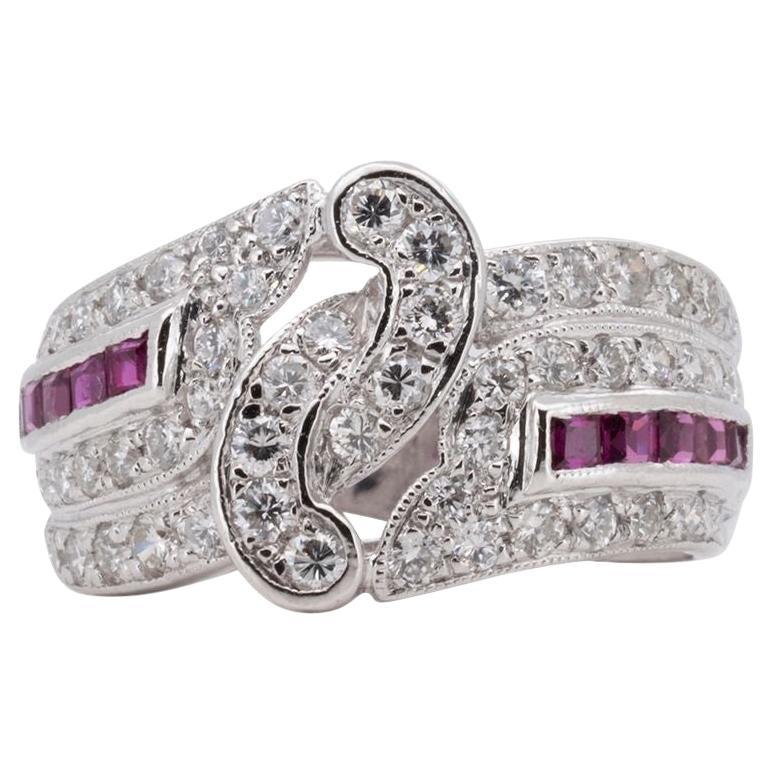 Fancy Diamond Ring in Platinum For Sale