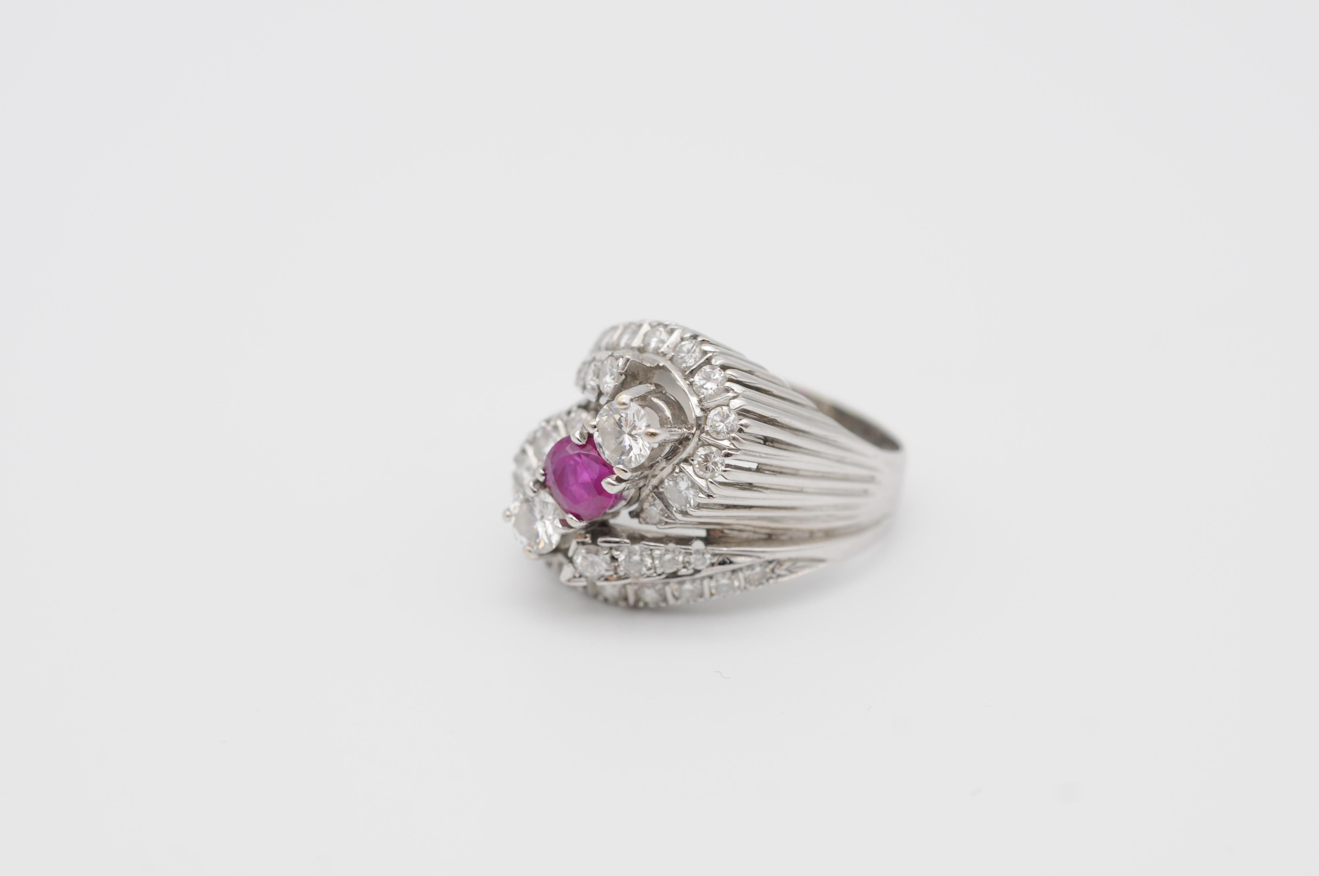Anillo de diamantes fantasía con talla brillante en oro blanco de 14k Corte brillante en venta