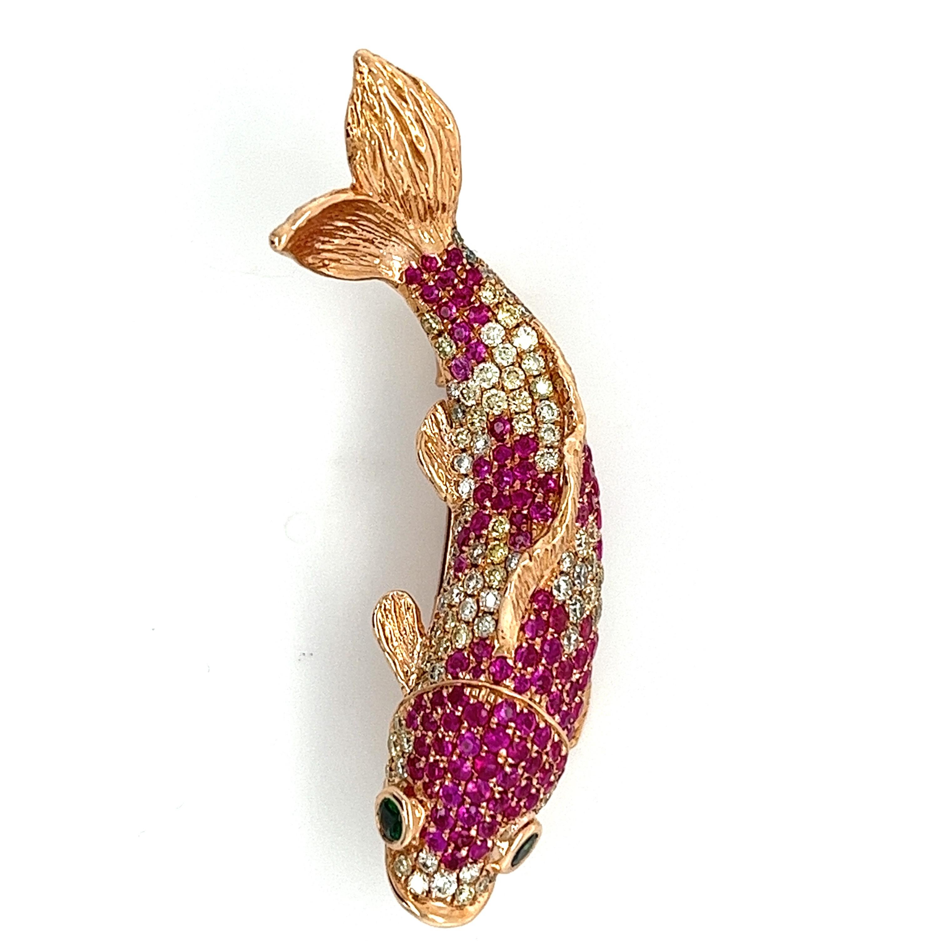 koi fish brooch