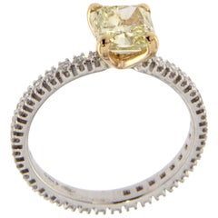 Fancy Diamond Solitaire Ring 18 Karat Gold