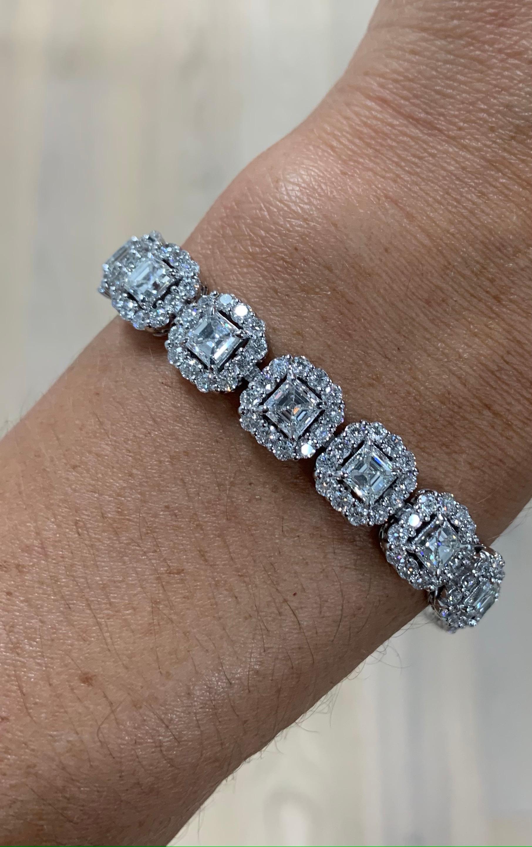 Princess Cut Fancy Diamond Tennis Bracelet