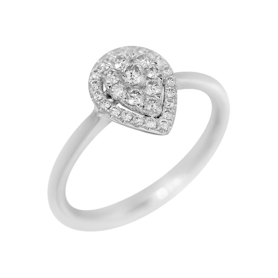 Round Cut Fancy Diamond White Gold Ring For Sale