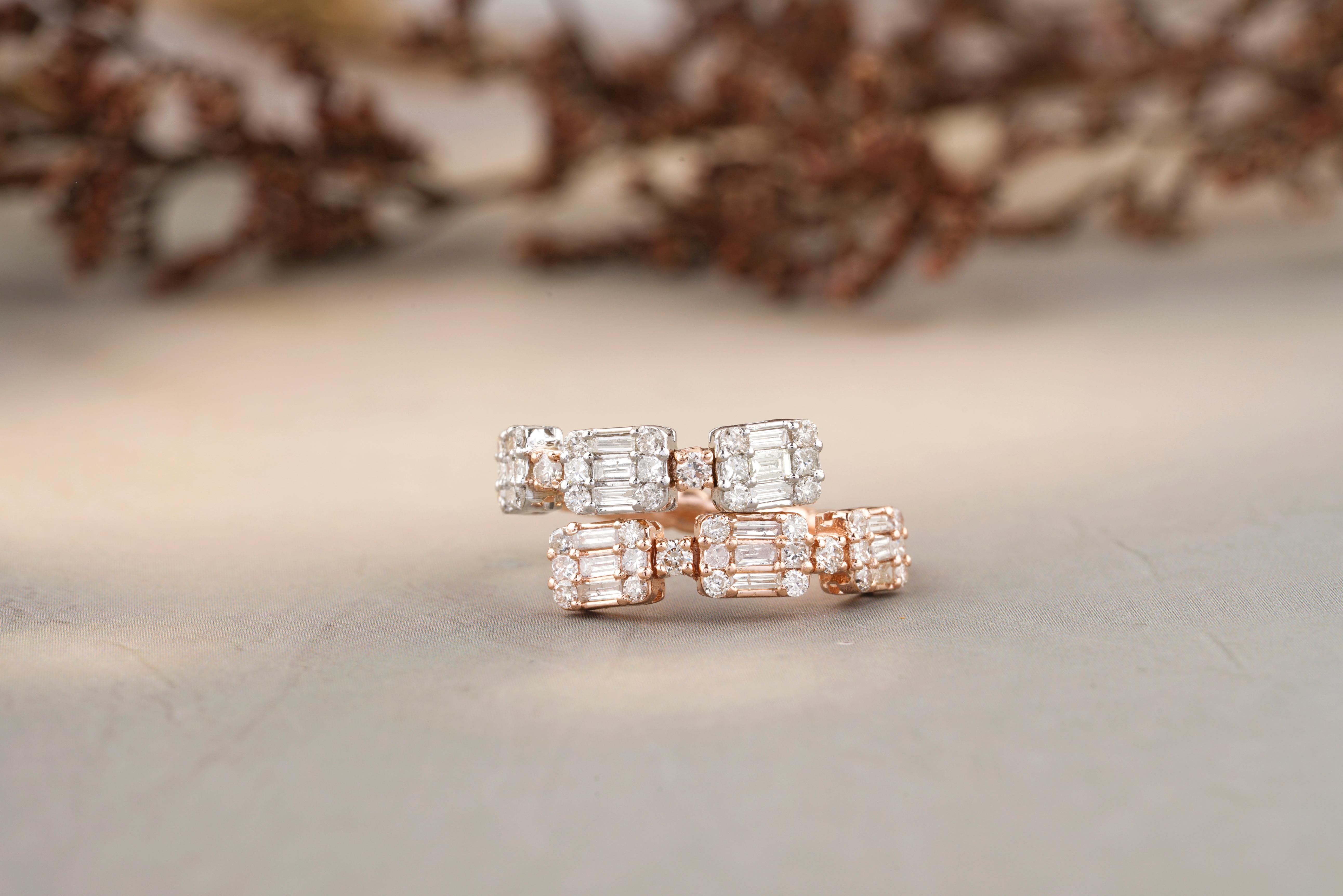 Im Angebot: Fancy Diamanten Manschette Ring mit strukturierten Schaft in 18k Solid Gold gesetzt () 2