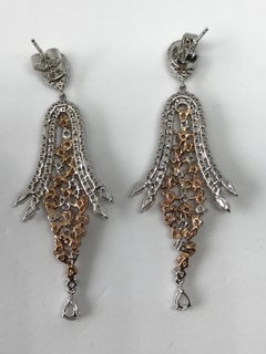 Fancy Diamonds total weight 5.27 cts in 11.82 Grams White Gold Cocktail Earring