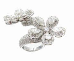 Fancy Double Flower Spiral Ring