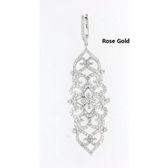 Pendiente de fantasía: Diamantes de 3,5 quilates en oro rosa de 18 quilates