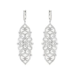Ohrring mit ausgefallenen 3,5 Karat Diamanten aus 18 Karat Weißgold