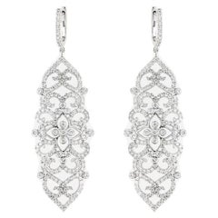 Fancy Earring: 3.5 Carat Diamonds in 18K White Gold