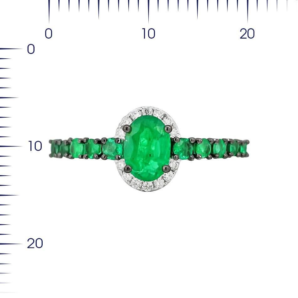 Fancy Emerald White Diamond White Gold Lever-Back Earrings In New Condition For Sale In Genève, GE