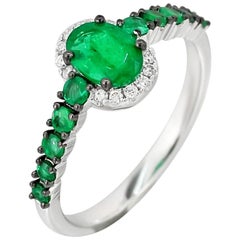 Fancy Emerald White Diamond White Gold Ring