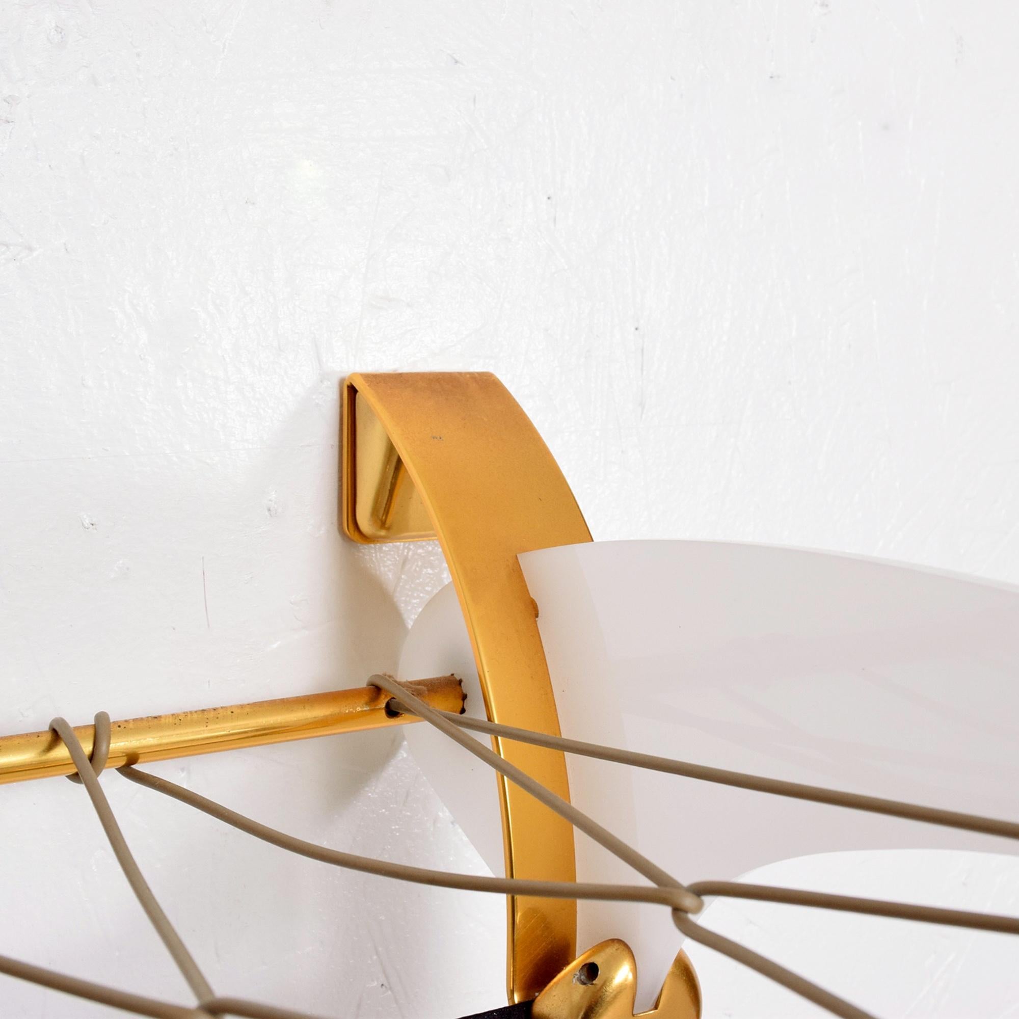 Mid-20th Century European Glamor Brass Coat & Hat Rack Wall Shelf Style of Jacques Adnet 1960s