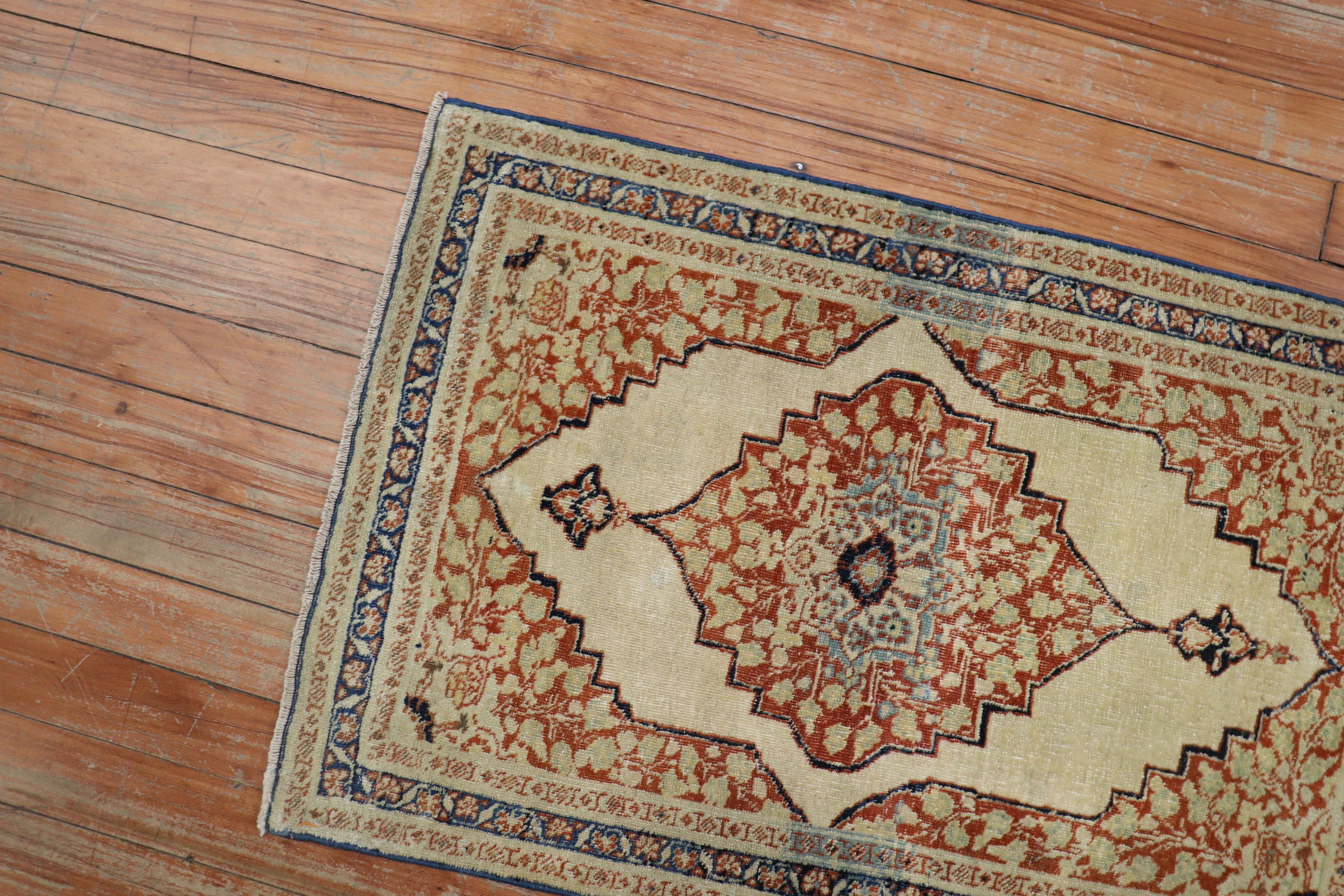 Persian Fancy Fine Quality 19th Century Tabriz Mat Rug For Sale