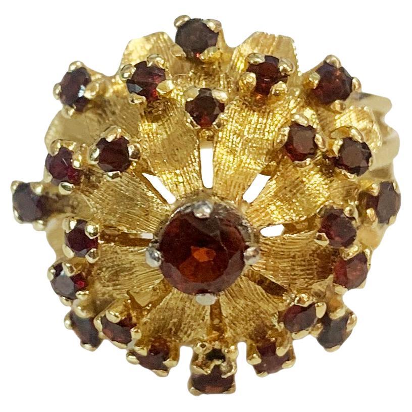 Fancy Garnet Ring in Yellow Gold For Sale