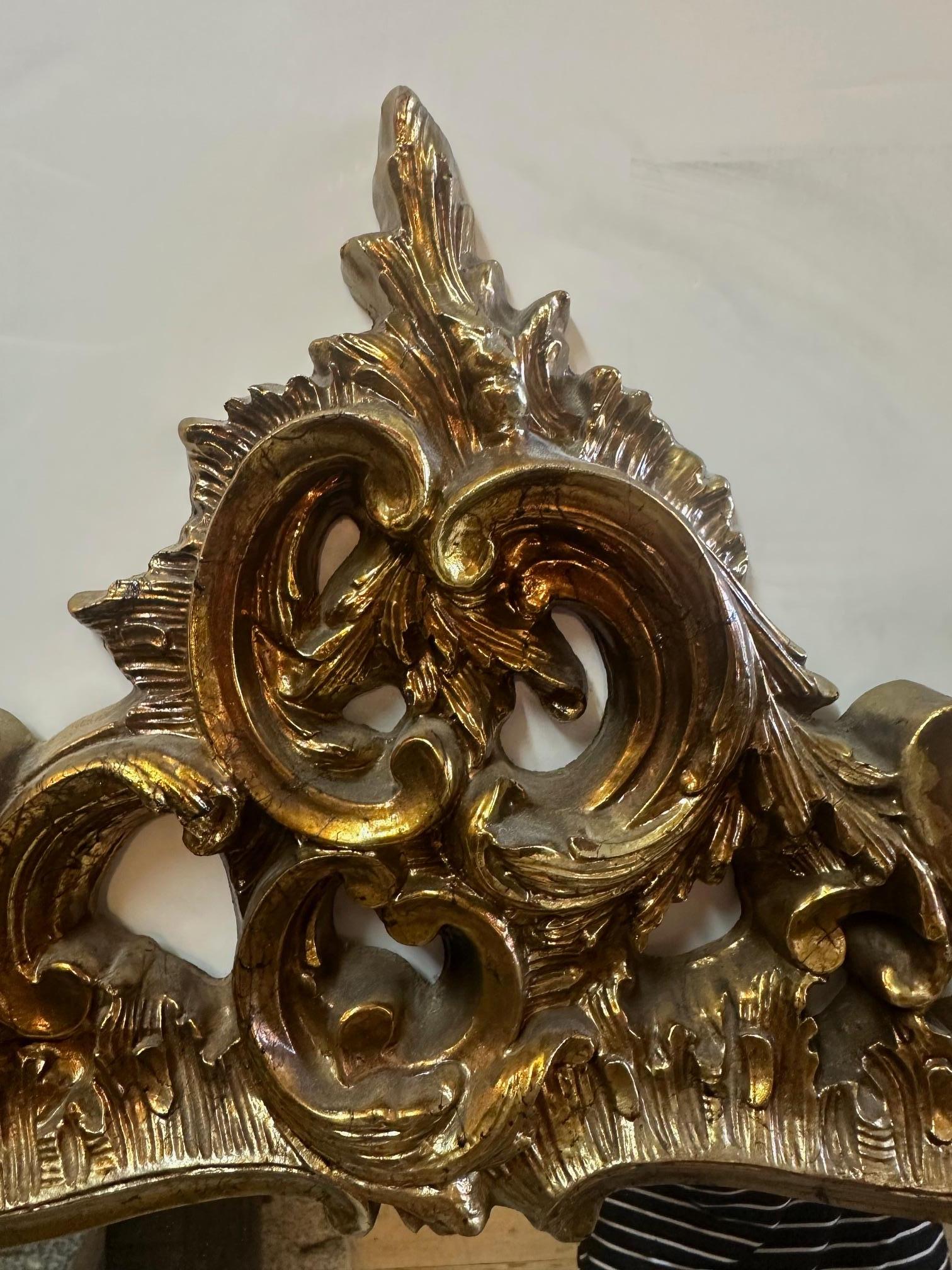 Louis XVI Fancy Gilded Composite French Style Wall Mirror For Sale