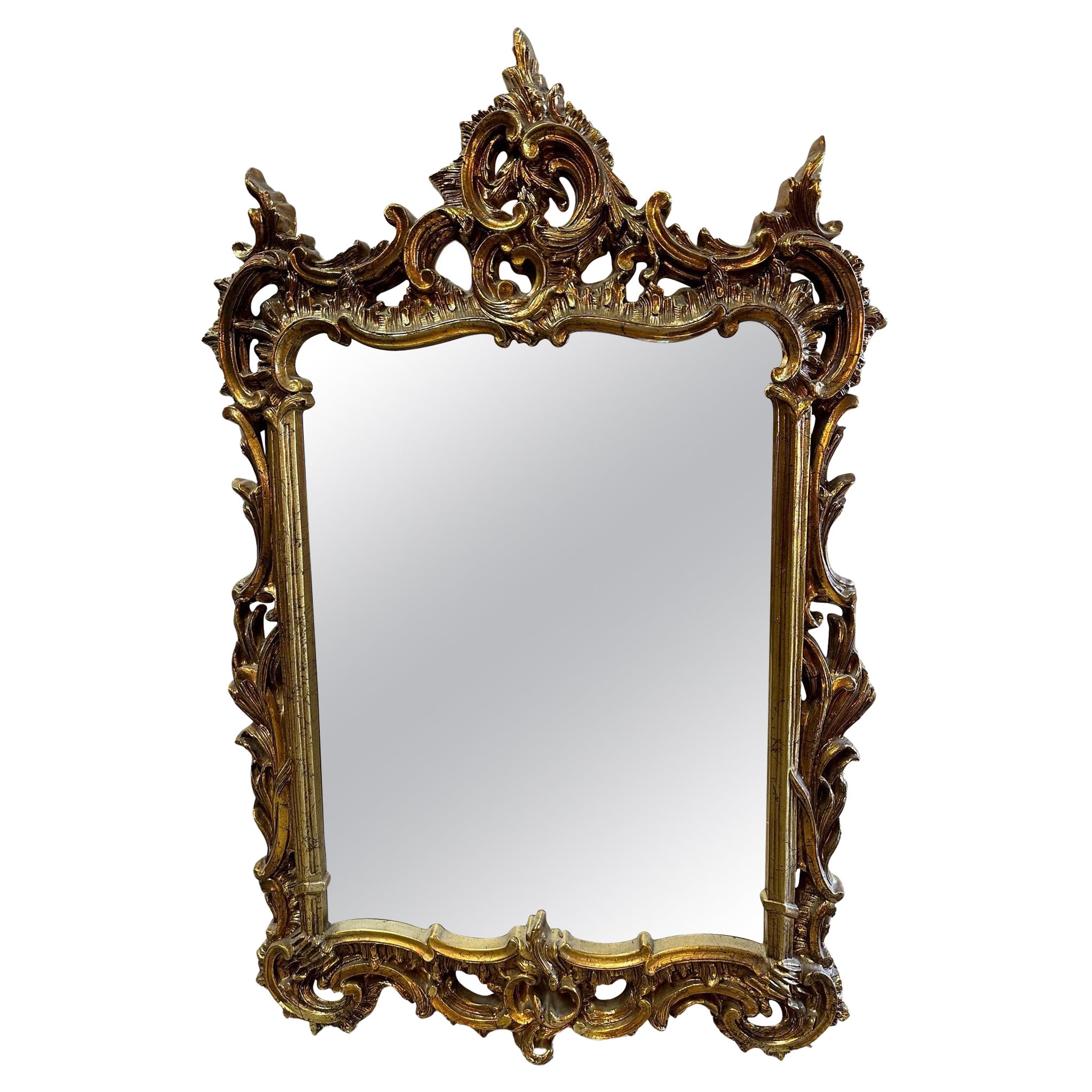 Miroir en composite doré de style français