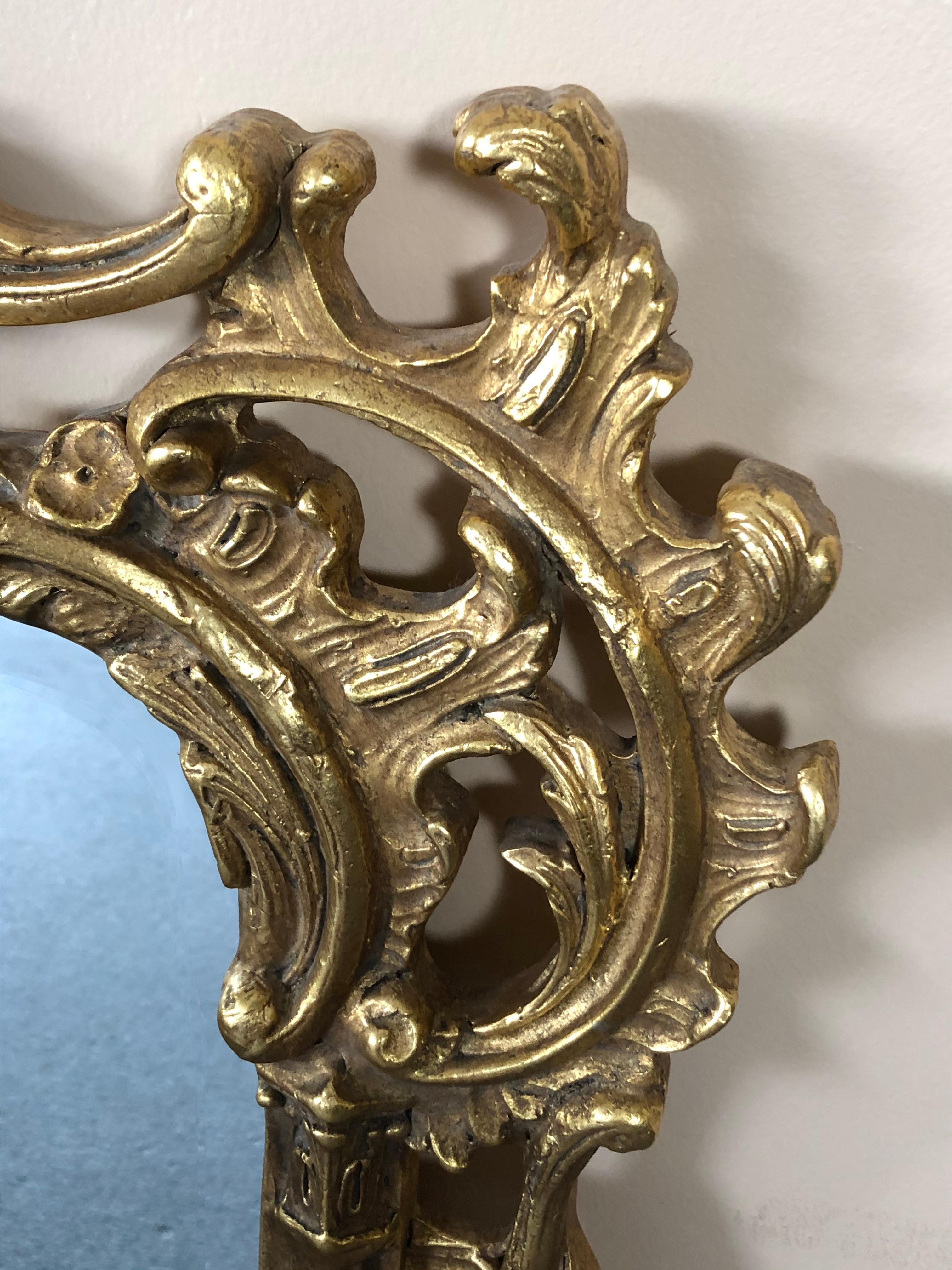 American Fancy Giltwood & Gesso Rococo Mirror