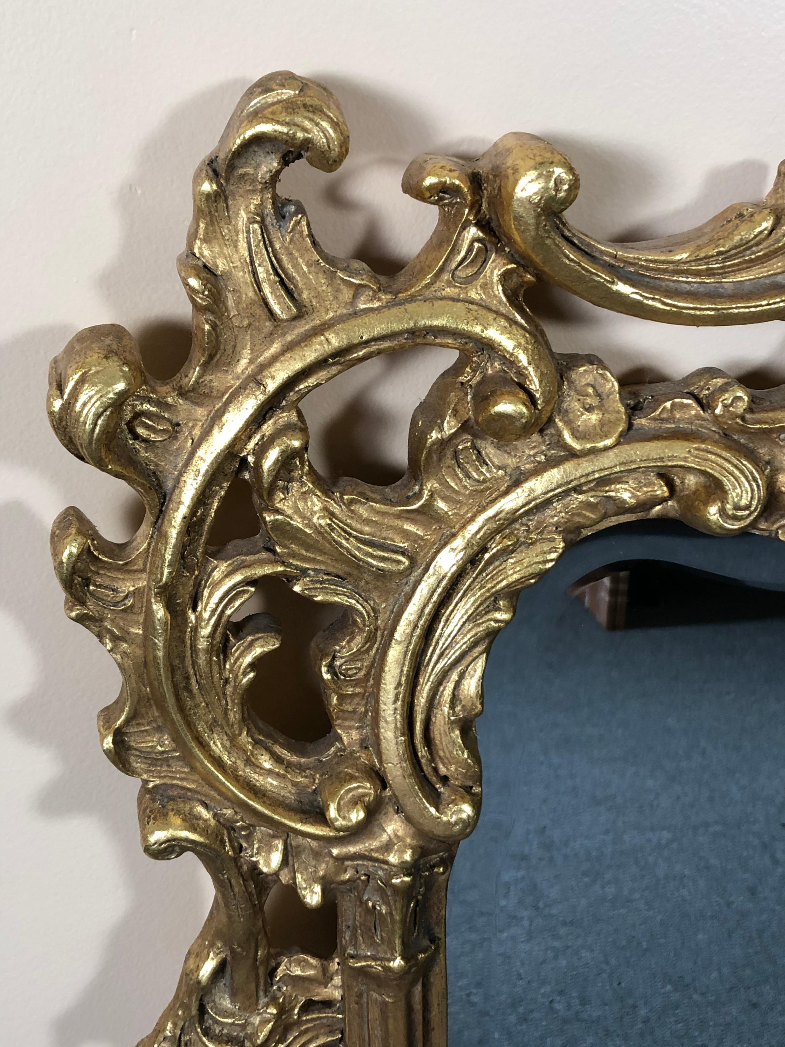 Fancy Giltwood & Gesso Rococo Mirror 3