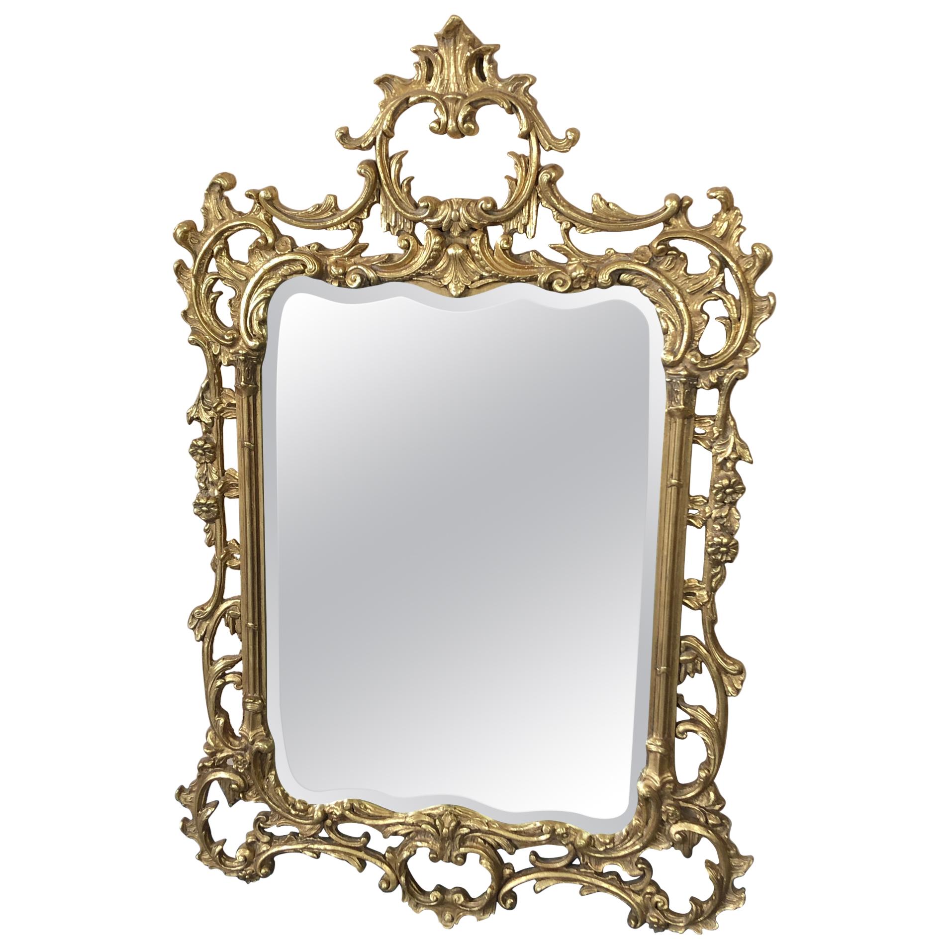 Fancy Giltwood & Gesso Rococo Mirror