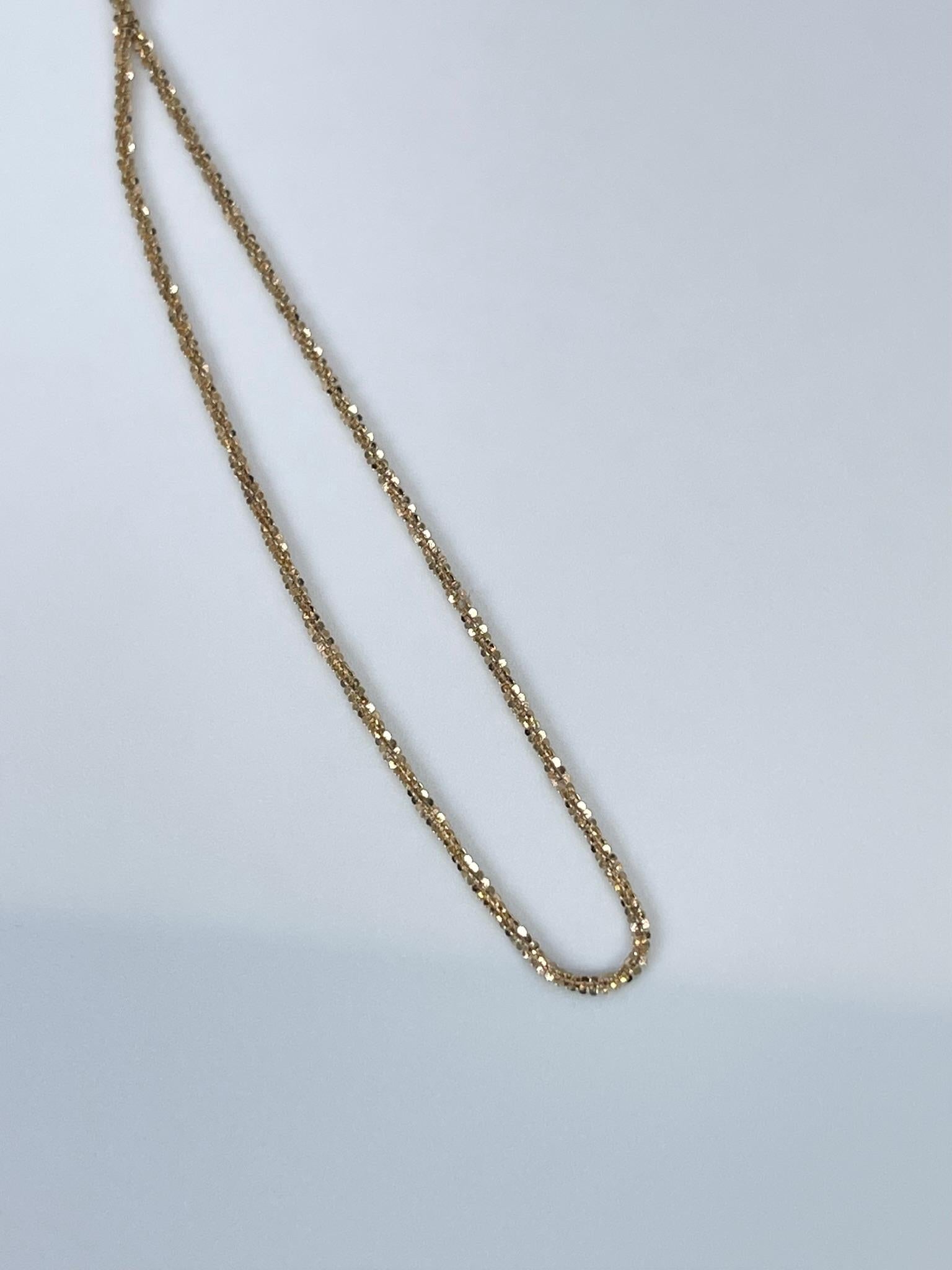 Modernist Fancy Gold Chain 10KT Yellow Gold Sparkling Diamond Chain Necklace Plain Solid For Sale