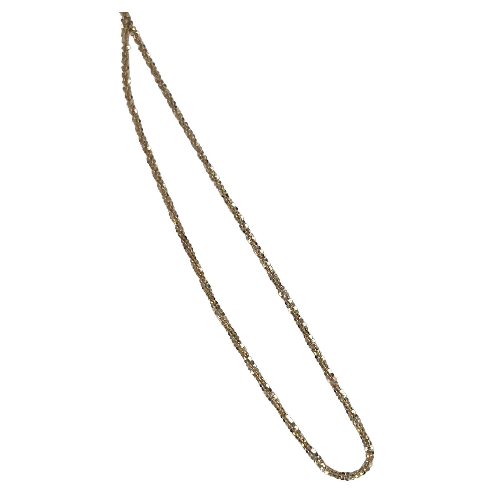 Fancy Gold Chain 10KT Yellow Gold Sparkling Diamond Chain Necklace Plain Solid