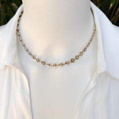 Fancy Gold Link Chain Segment Converted to 16" Necklace with Rope Chain Ends