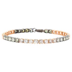 Fancy Grayish Yellow Color Diamond Tennis Bracelet in 14K Solid Gold (Certified)