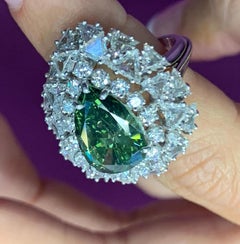 Fancy Green Diamond Cocktail Ring