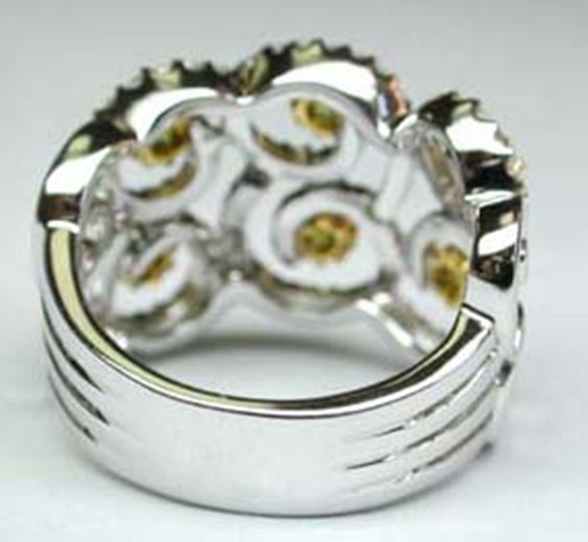 Fancy Greenish Yellow Diamond Engagement Ring For Sale 1