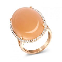Fancy Impressive Natural Moonstone Diamond Rose Gold Diamond Earrings for Her