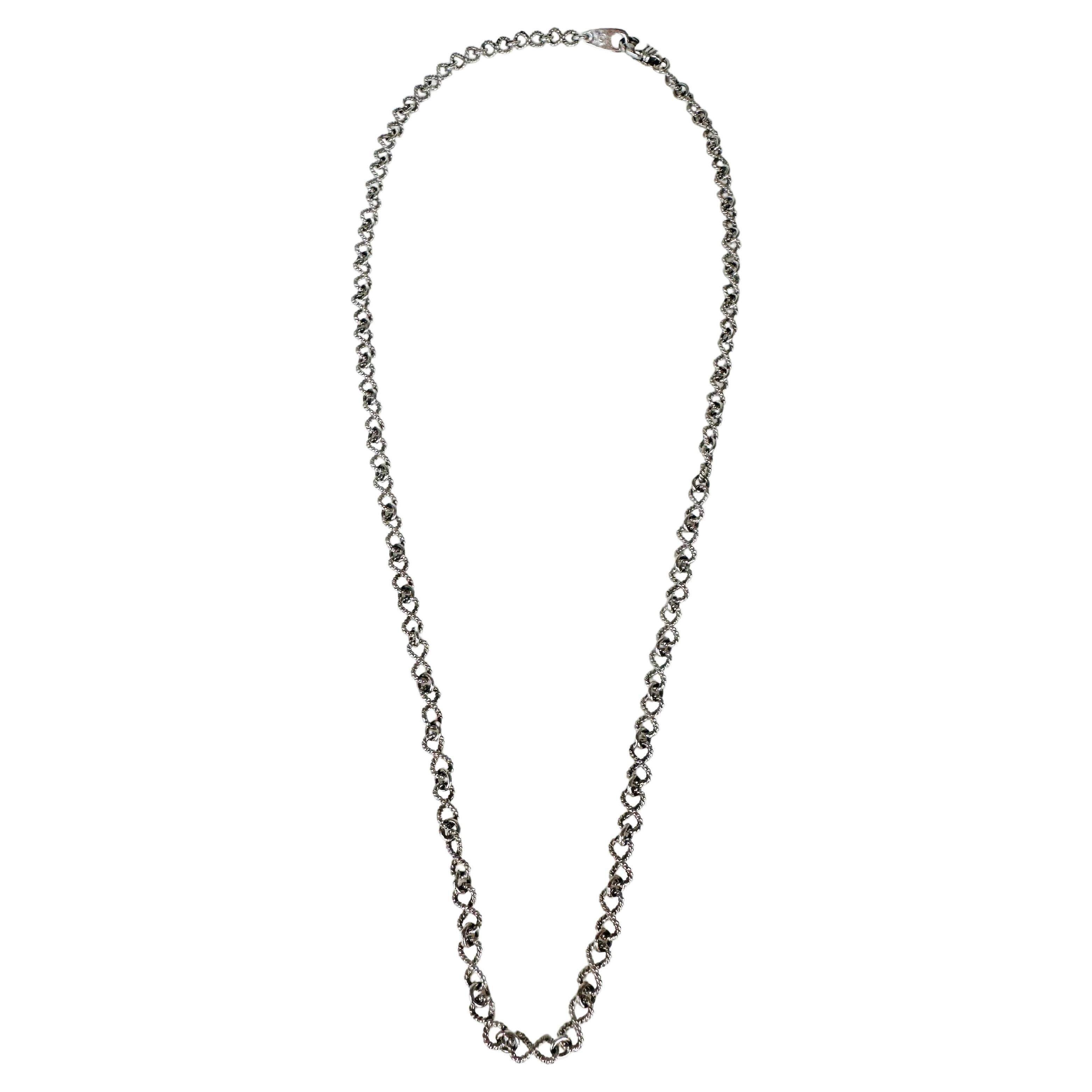 Fancy infinity chain necklace 17" 18KT solid gold chain necklace For Sale